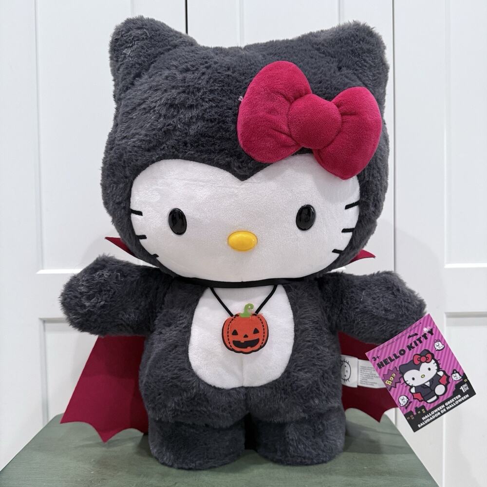 New Sanrio Hello Kitty Halloween Vampire Dracula Plush Greeter